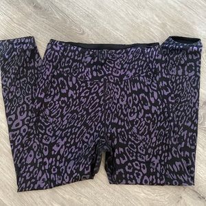 Victoria’s Secret black with purple foil high rise leggings, new size 12